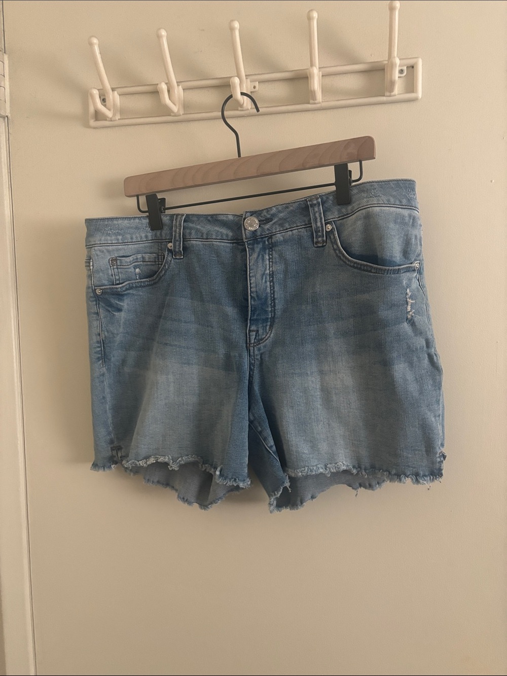 Seven7 Light Wash Denim Cutoff Shorts